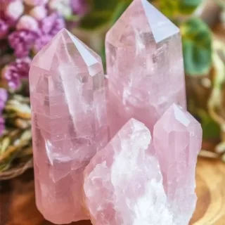 Rose Quartz Crystal Cluster & Tower Set